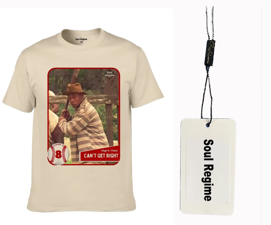 Can't Get Right" Vintage Baseball Trading Card Graphic T-Shirt – Cream / Off-White