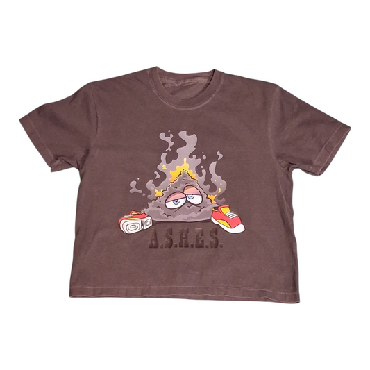 A.S.H.E.S. Mascot Graphic Boxy T-Shirt – Washed Brown