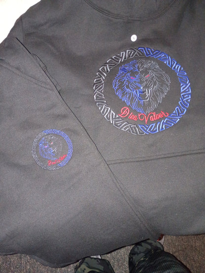 Dieu Valour Embroidered Lion Crest Heavyweight Pullover Hoodie