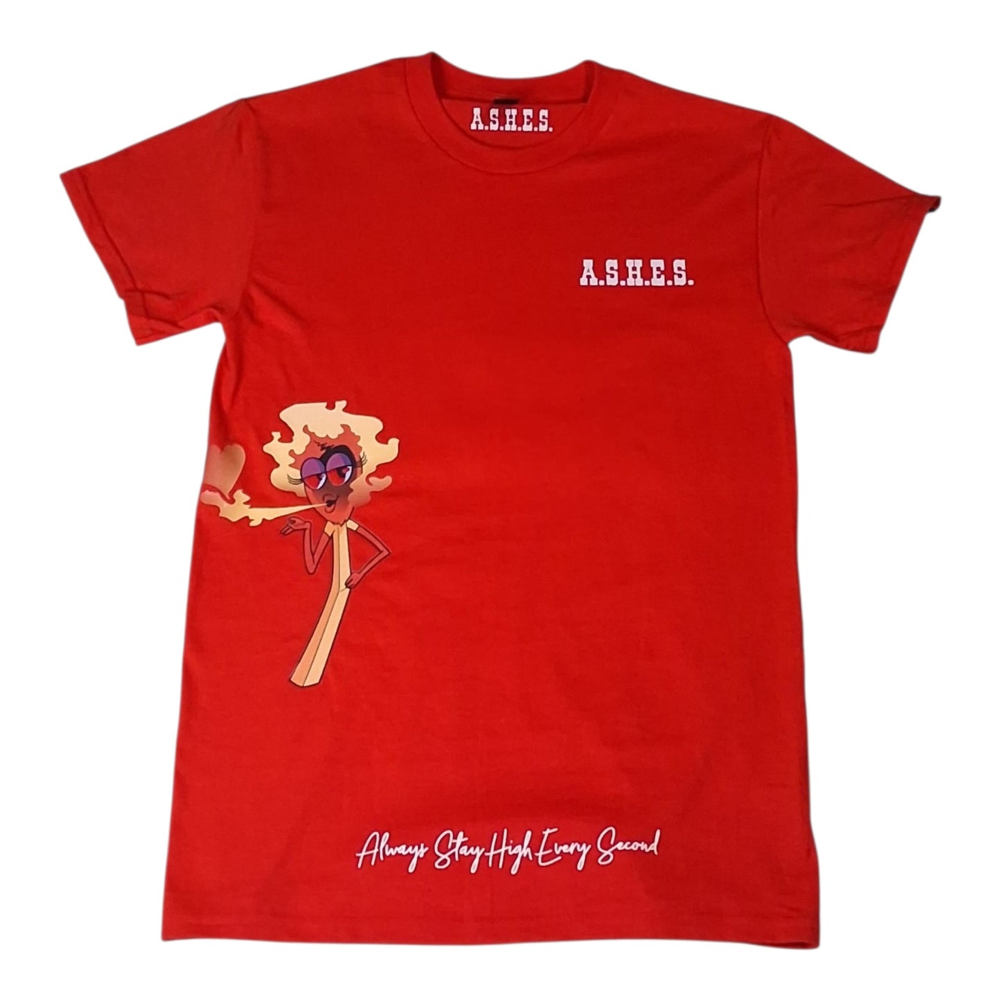 A.S.H.E.S. Character Graphic Crewneck T-Shirt – Red