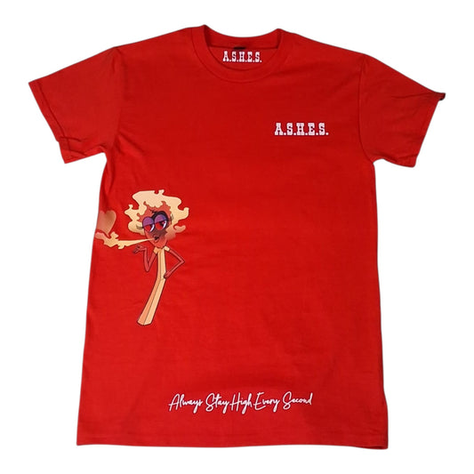 A.S.H.E.S. Character Graphic Crewneck T-Shirt – Red