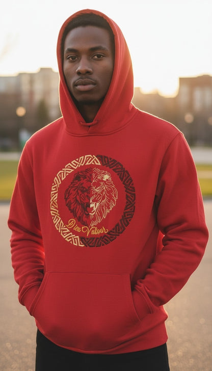Dieu Valour Embroidered Lion Crest Heavyweight Pullover Hoodie