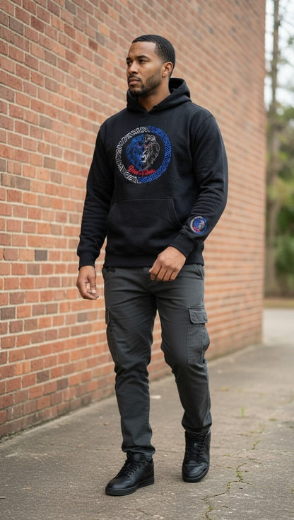 Dieu Valour Embroidered Lion Crest Heavyweight Pullover Hoodie