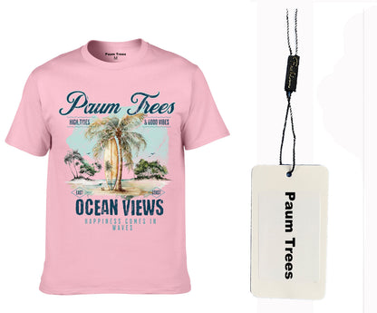 Paumtrees "Ocean views"  Pink tee shirt 🩷