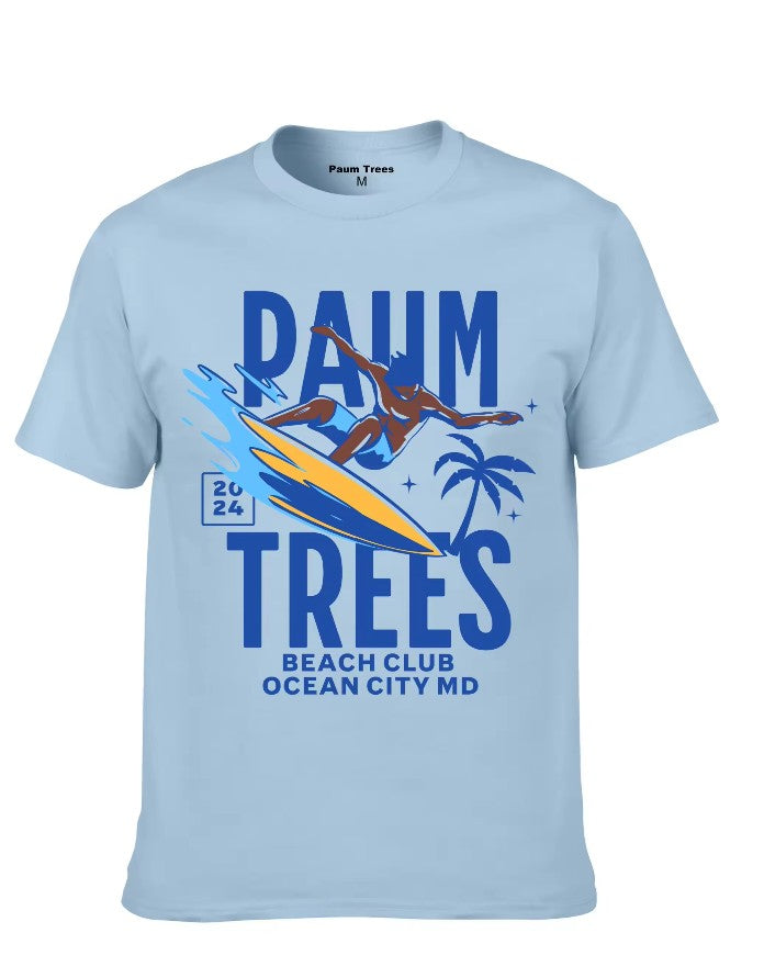 Blue PAUM TREES SURFS UP unisex tee🤍
