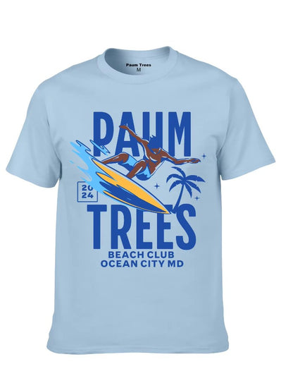 Blue PAUM TREES SURFS UP unisex tee🤍