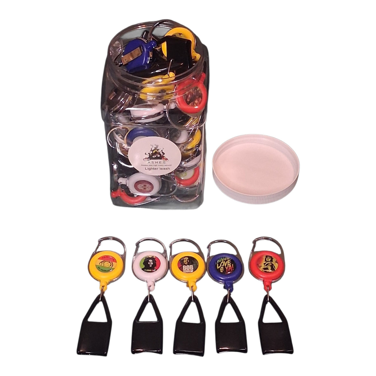 A.S.H.E.S. Retractable Lighter Leash Keychains (Assorted Colors)