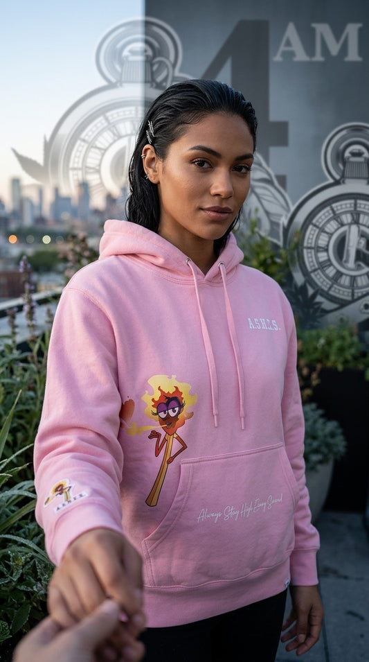 A.S.H.E.S. Graphic Character Pullover Hoodie – Pink