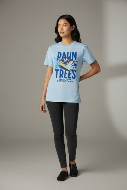 Blue PAUM TREES SURFS UP unisex tee🤍