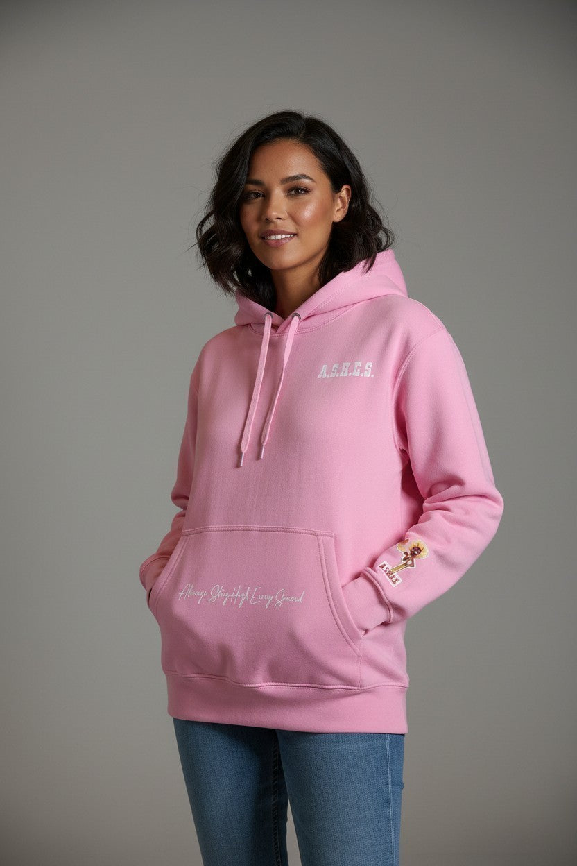 A.S.H.E.S. Graphic Character Pullover Hoodie – Pink