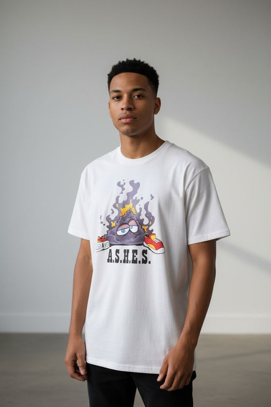 A.S.H.E.S. Mascot Graphic Boxy T-Shirt – White