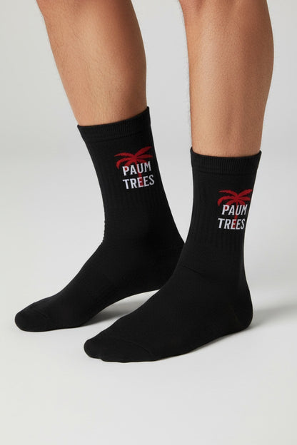 Black and red Paumtrees socks