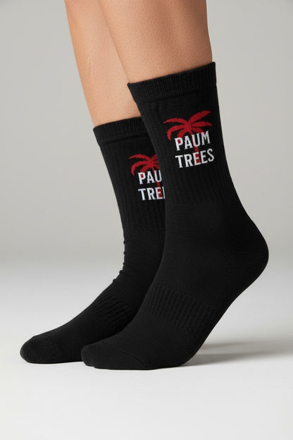 Black and red Paumtrees socks